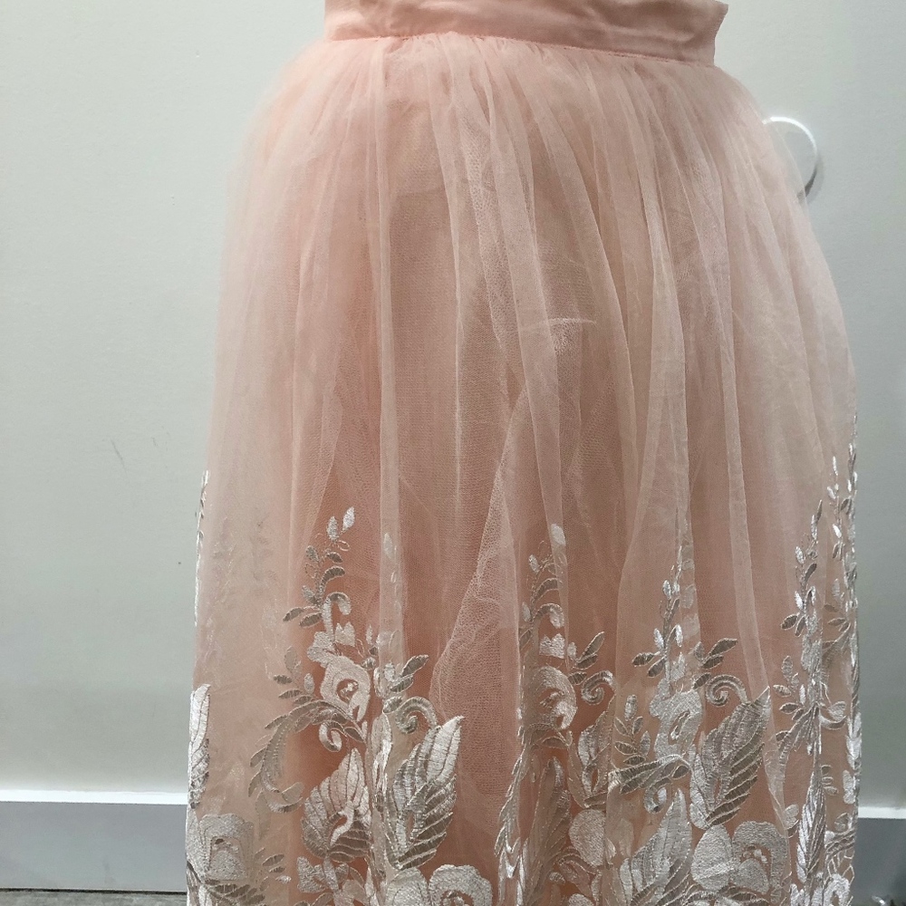 Chi Chi London Premium Lace Midi Skirt - Pink